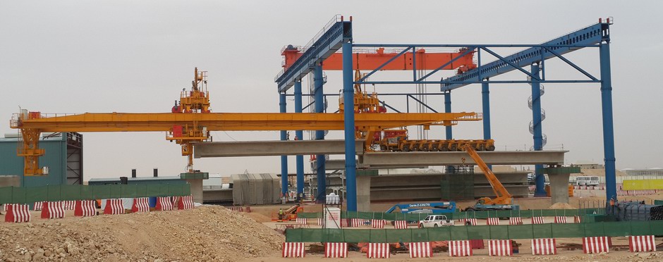 Riyadh Metro bridge span erector